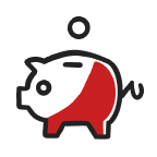 red piggy bank
