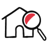 home with magnifying glass