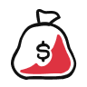 bag of cash with money symbol