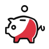 red piggy bank