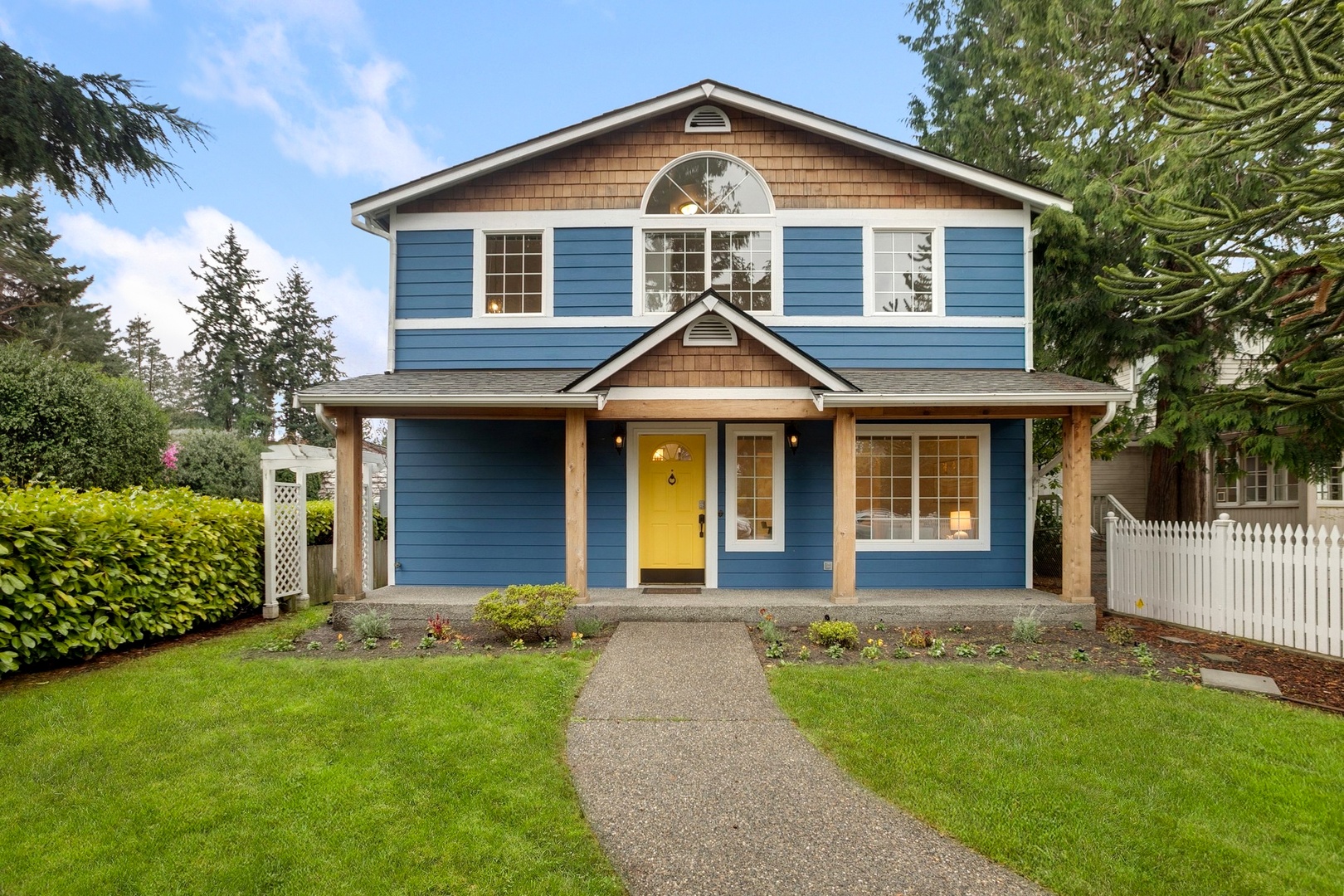 large home with front yard