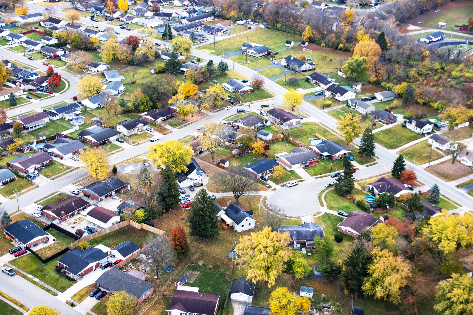 aerial view neighborhood ohio