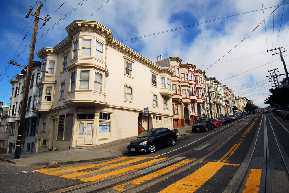 view of street in nob hill neighborhood of san francisco