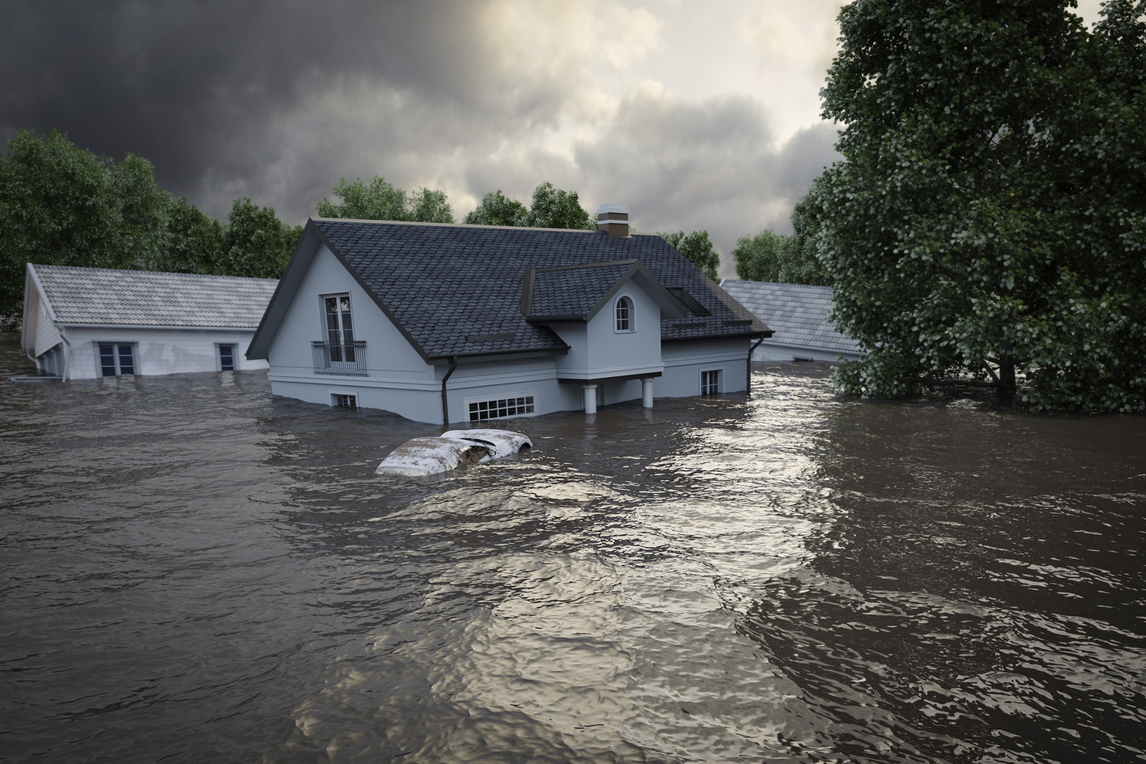 flooded homes