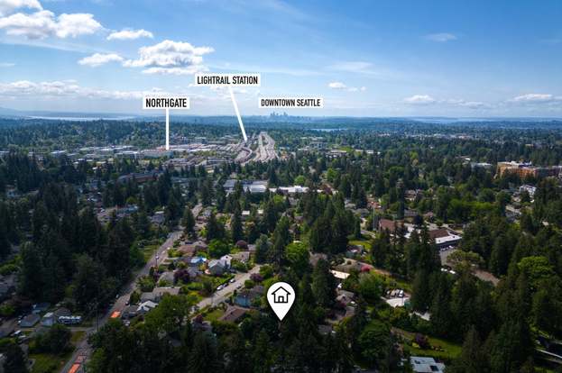 Aerial View of Downtown Shopping in Seattle, Featuring Forever 21