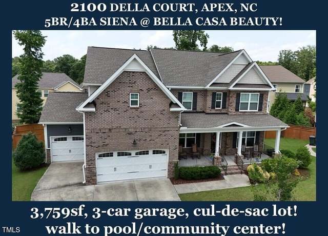 Property at 2100 Della Ct, Apex, NC 27502, 5 beds, 4 baths