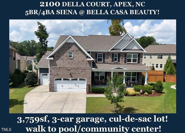 Property at 2100 Della Ct, Apex, NC 27502, 5 beds, 4 baths