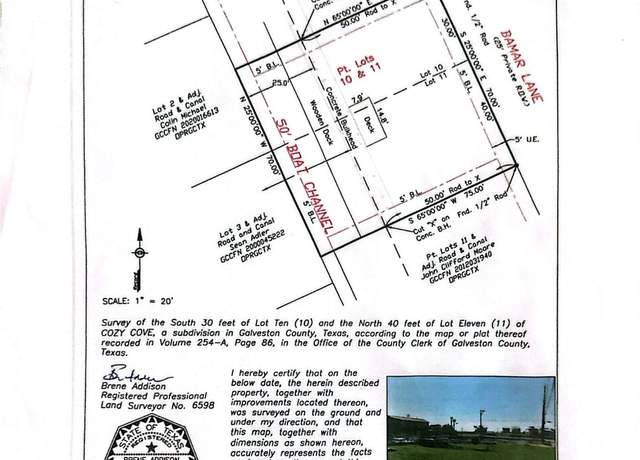 Property at 1003 Bamar Ln, Galveston, TX 77554