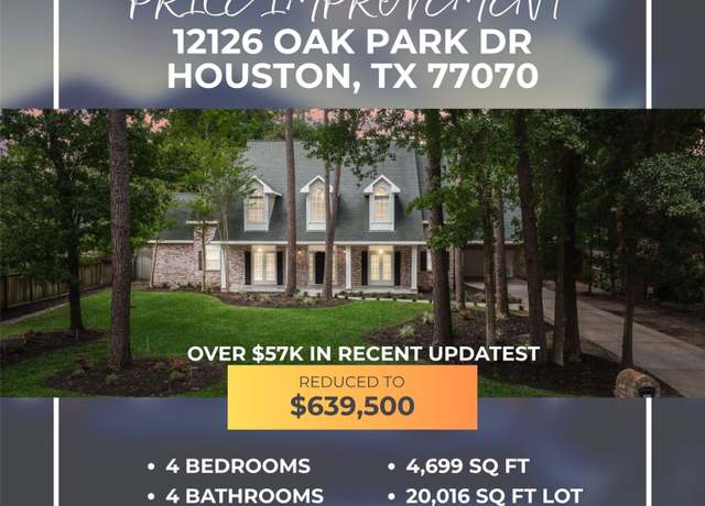 Property at 12126 Oak Park Dr, Houston, TX 77070, 4 beds, 4 baths