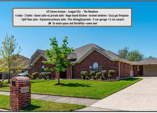 Property at 411 Senna Ave, League City, TX 77573, 4 beds, 3 baths