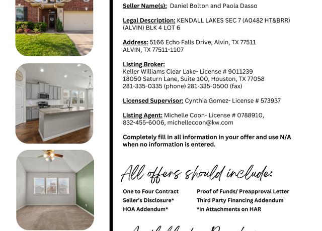 Property at 5166 Echo Falls Dr, Alvin, TX 77511, 3 beds, 2 baths