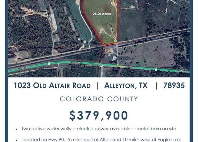 Property at 1023 Old Altair Rd N, Alleyton, TX 78935