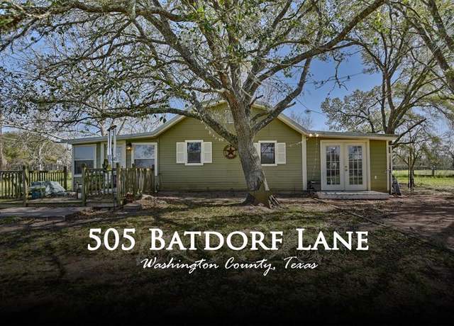 Property at 505 Batdorf Ln, Brenham, TX 77833, 3 beds, 1 bath
