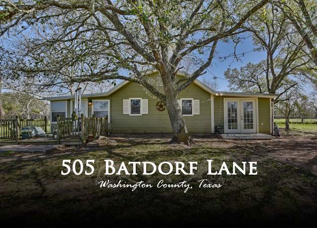 Property at 505 Batdorf Ln, Brenham, TX 77833, 3 beds, 1 bath