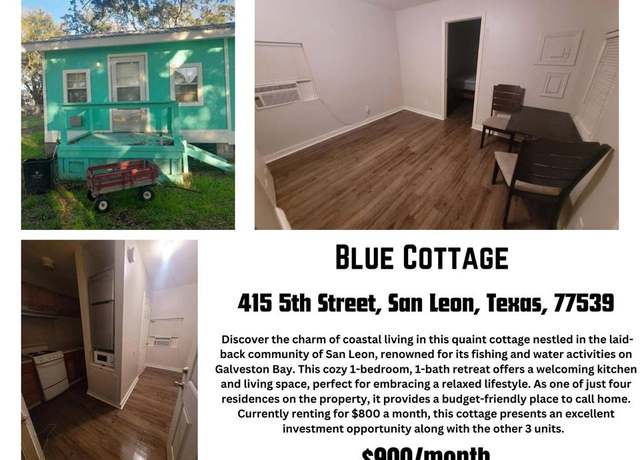 Property at 415 5th St, San Leon, TX 77539, 1 bed, 1 bath