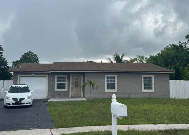 Property at 405 SW 79th Ter, North Lauderdale, FL 33068, 3 beds, 2 baths