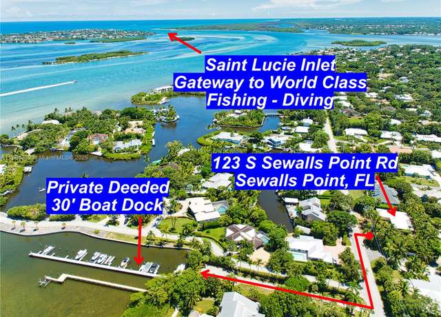 Property at 123 S Sewalls Point Rd, Sewalls Point, FL 34996, 3 beds, 2 baths