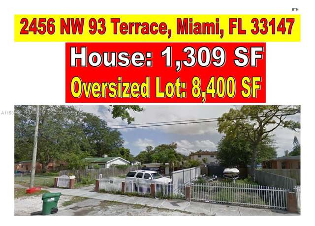 Property at 2456 NW 93rd Ter, Miami, FL 33147, 4 beds, 3 baths
