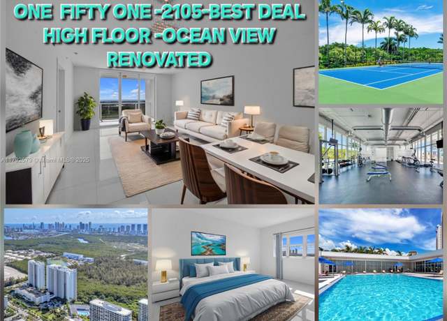 Property at 14951 Royal Oaks Ln (renovated) #2105, North Miami, FL 33181, 2 beds, 2.5 baths