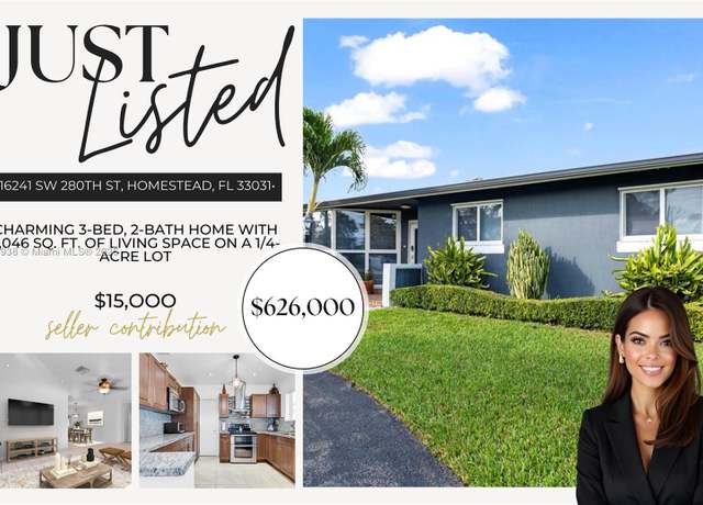 Property at 16241 SW 280th St, Homestead, FL 33031, 3 beds, 2 baths