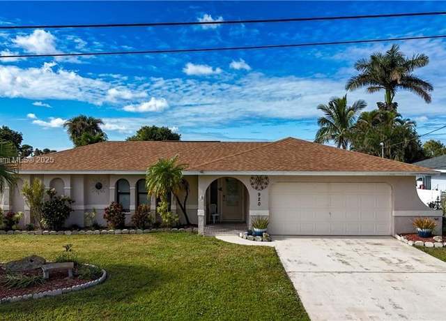 Property at 920 SE 4th Pl, Cape Coral, FL 33990, 3 beds, 2 baths