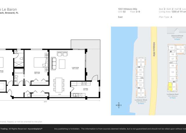 Property at 1051 Hillsboro Mile Unit 302e, Hillsboro Beach, FL 33062, 2 beds, 2 baths