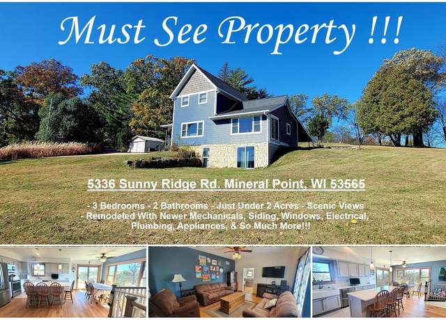 Property at 5336 Sunny Ridge Rd, Mineral Point, WI 53565, 3 beds, 2 baths