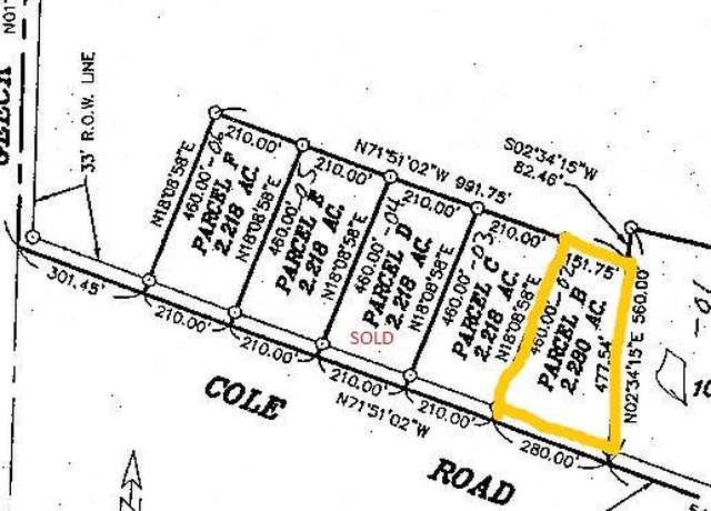 Property at Lot  "B"  Cole Rd E Cole Rd, Bancroft, MI 48414