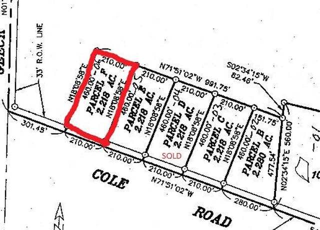 Property at Lot "F" Cole Rd E Cole Rd, Bancroft, MI 48414