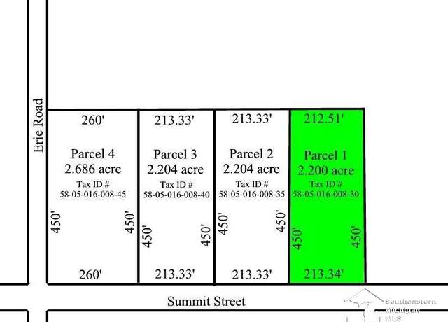 Property at 016-008-30 Summit St, Erie, MI 48133