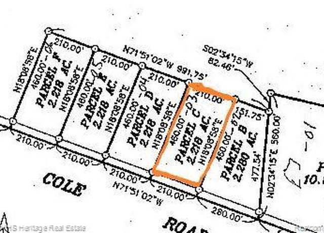 Property at Lot "C"  Cole Rd E Cole Rd, Bancroft Village, MI 48414