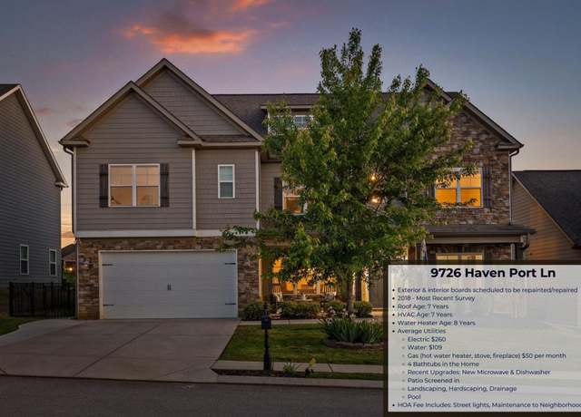 Property at 9726 Haven Port Ln, Ooltewah, TN 37363, 5 beds, 4.5 baths
