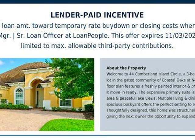 Property at 44 Cumberland Island Cir, Ponte Vedra, FL 32081, 3 beds, 2.5 baths