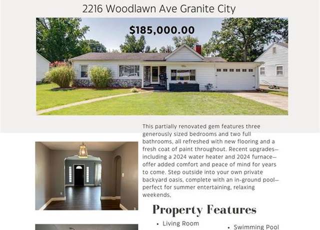 Property at 2216 Woodlawn Ave, Granite City, IL 62040, 3 beds, 2 baths