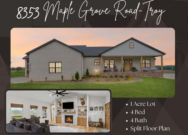 Property at 8353 Maple Grove Rd, Troy, IL 62294, 4 beds, 3.5 baths