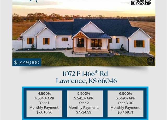 Property at 1072 E 1466 Rd, Lawrence, KS 66046, 4 beds, 3.5 baths