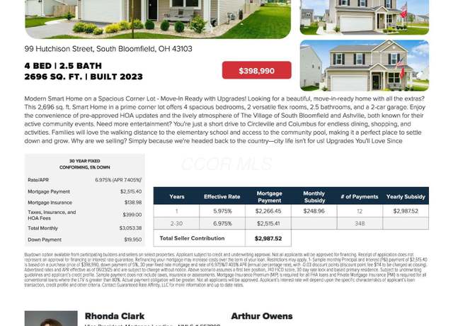 Property at 99 Hutchison St, South Bloomfield, OH 43103, 4 beds, 2.5 baths