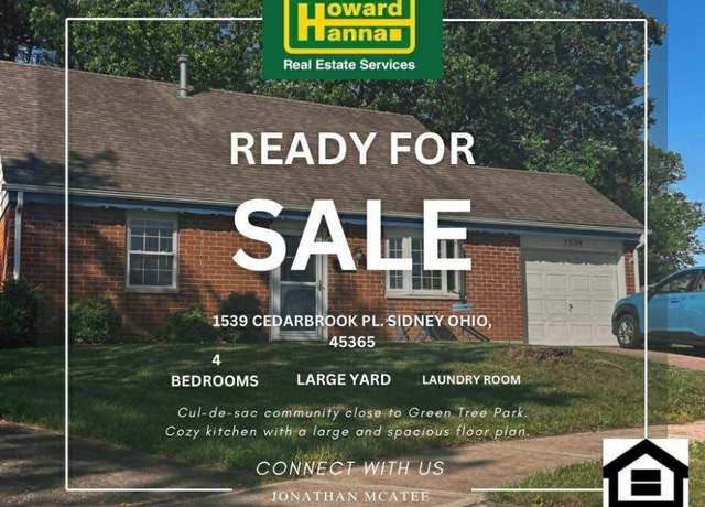 Property at 1539 Cedarbrook Pl, Sidney, OH 45365, 4 beds, 1 bath