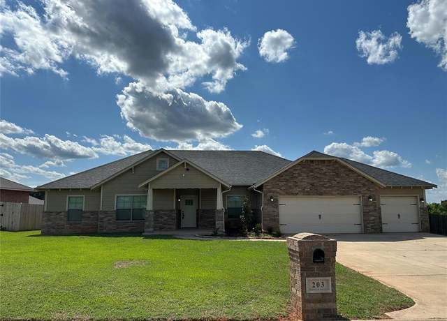Property at 203 N Lyla Glen Dr, Washington, OK 73093, 4 beds, 2 baths