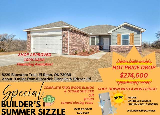 Property at 8229 Bluestem Trl, El Reno, OK 73036, 3 beds, 2 baths