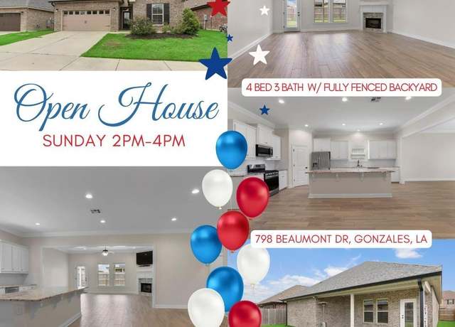 Property at 798 Beaumont Dr, Gonzales, LA 70737, 4 beds, 3 baths