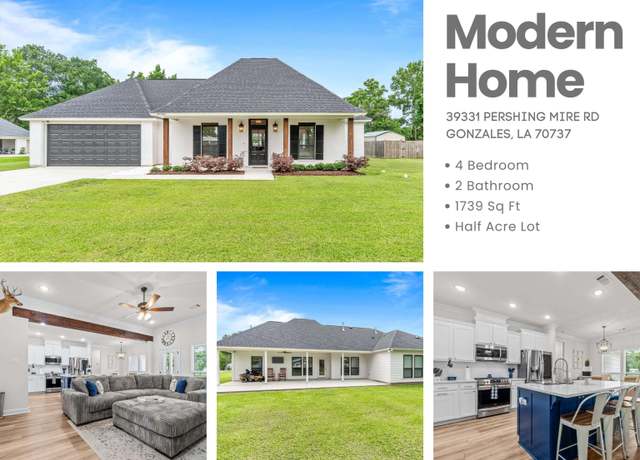 Property at 39331 Pershing Mire Rd, Gonzales, LA 70737, 4 beds, 2 baths