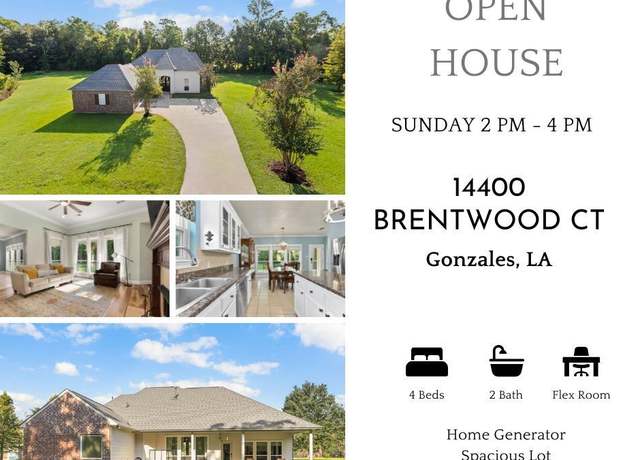 Property at 14400 Brentwood Ct, Gonzales, LA 70737, 4 beds, 2 baths