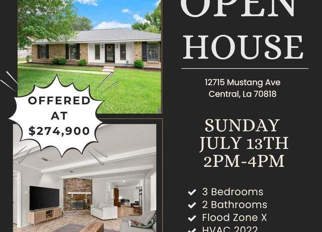 Property at 12715 Mustang Ave, Baton Rouge, LA 70818, 3 beds, 2 baths