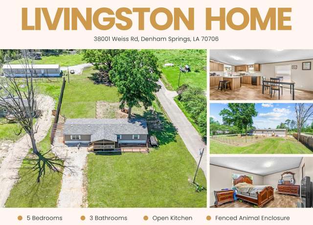 Property at 38001 Weiss Rd, Denham Springs, LA 70706, 5 beds, 3 baths