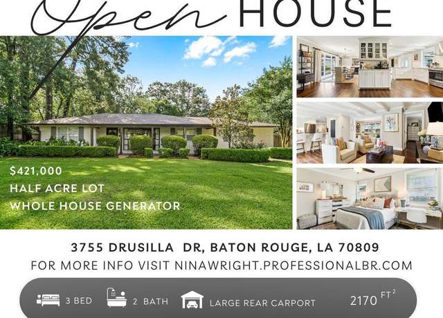 Property at 3755 Drusilla Dr, Baton Rouge, LA 70809, 3 beds, 2 baths