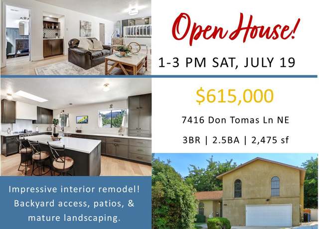 Property at 7416 Don Tomas Ln NE, Albuquerque, NM 87109, 3 beds, 2.5 baths