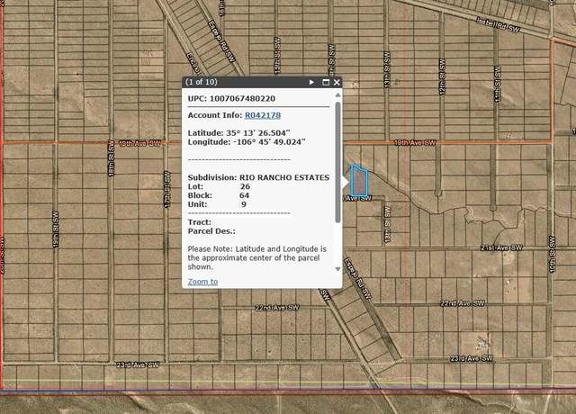 Property at XXX 20th Ave SW, Rio Rancho, NM 87144