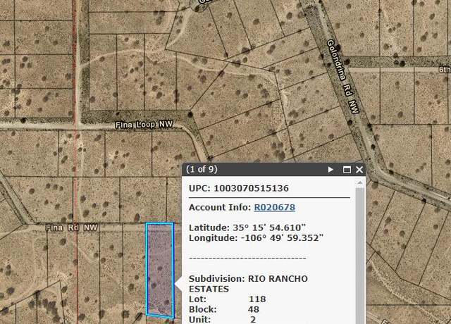 Property at 00 Fina Rd NW, Rio Rancho, NM 87124