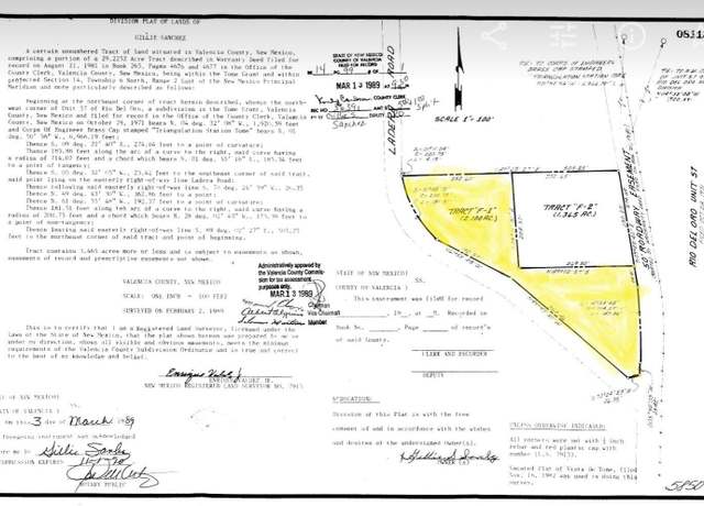 Property at TRACT: F1 S: 23 T: 6n R: 2e A, Los Lunas, NM 87031